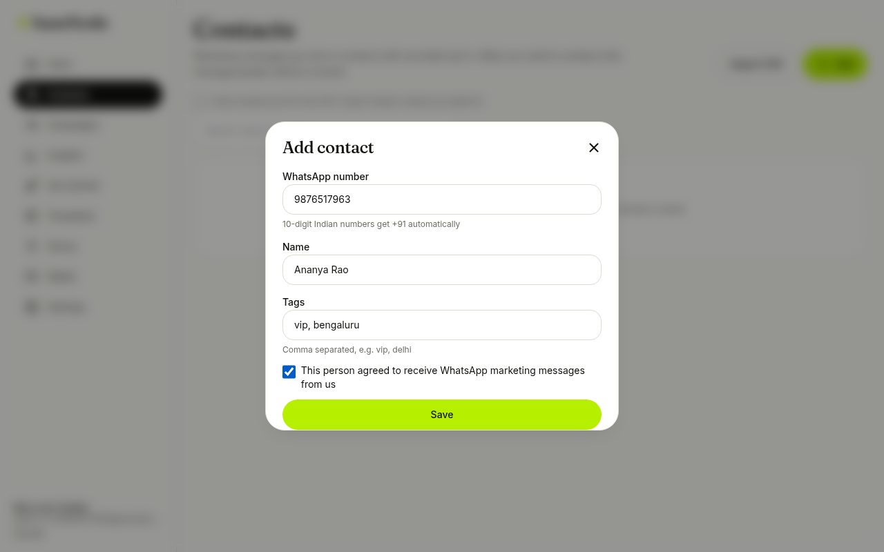 Add contact with consent checkbox (laptop)