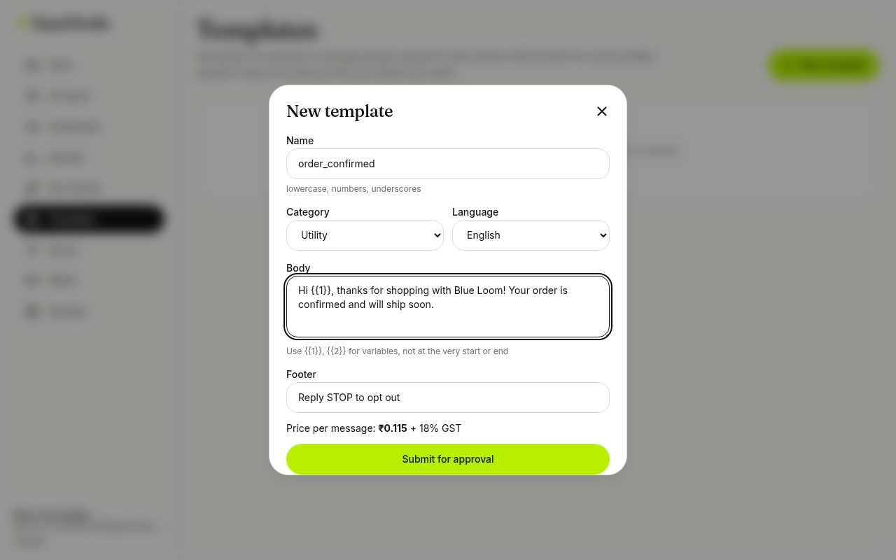 New template with category, body and price (laptop)
