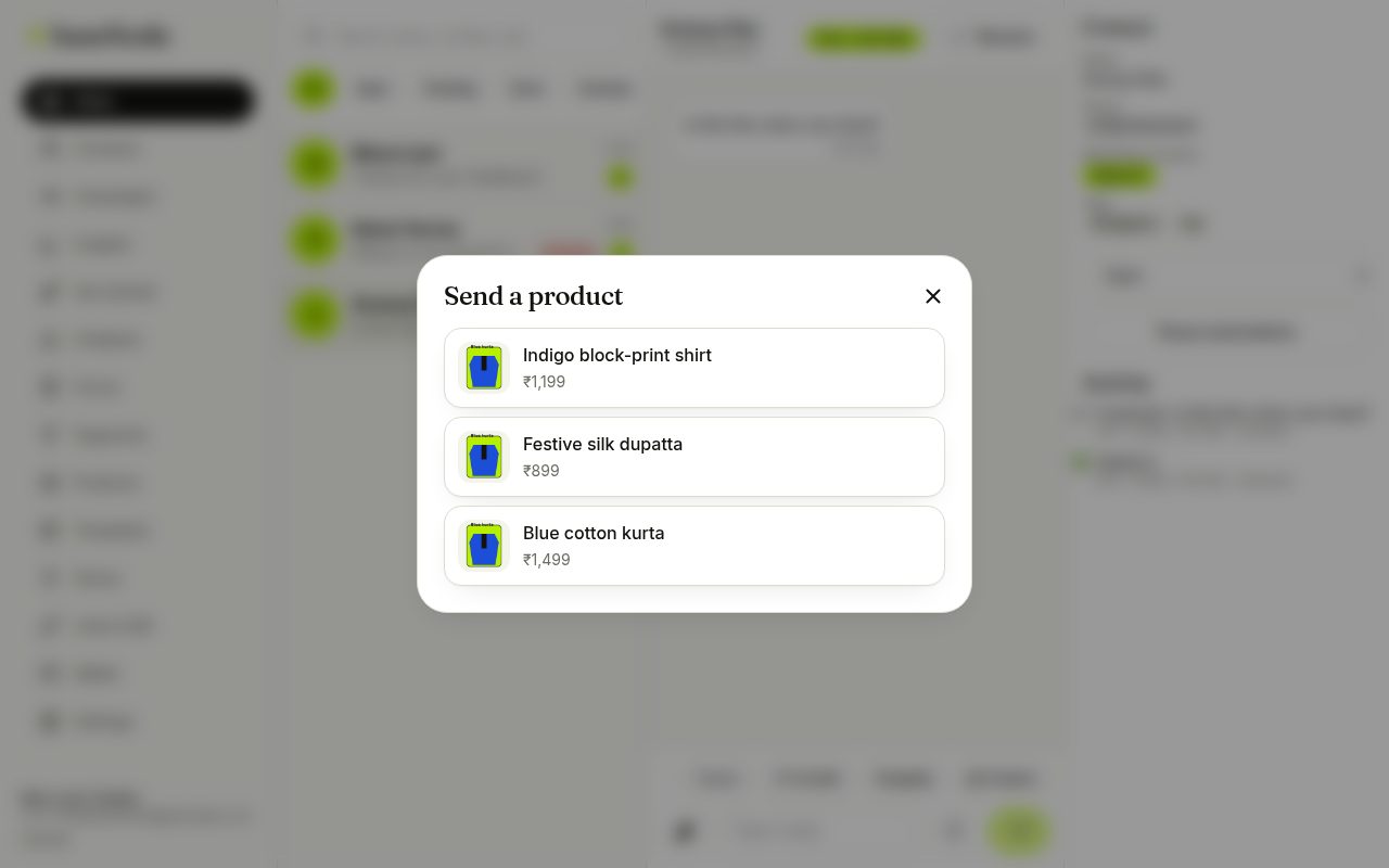 Choosing a product to send (laptop)