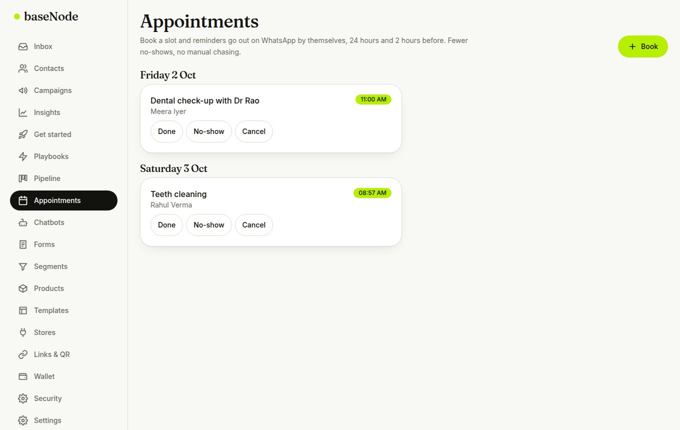 Upcoming appointments by day (laptop)