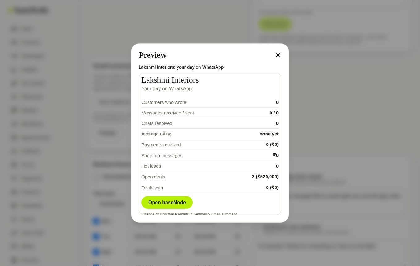 Email summary preview (laptop)