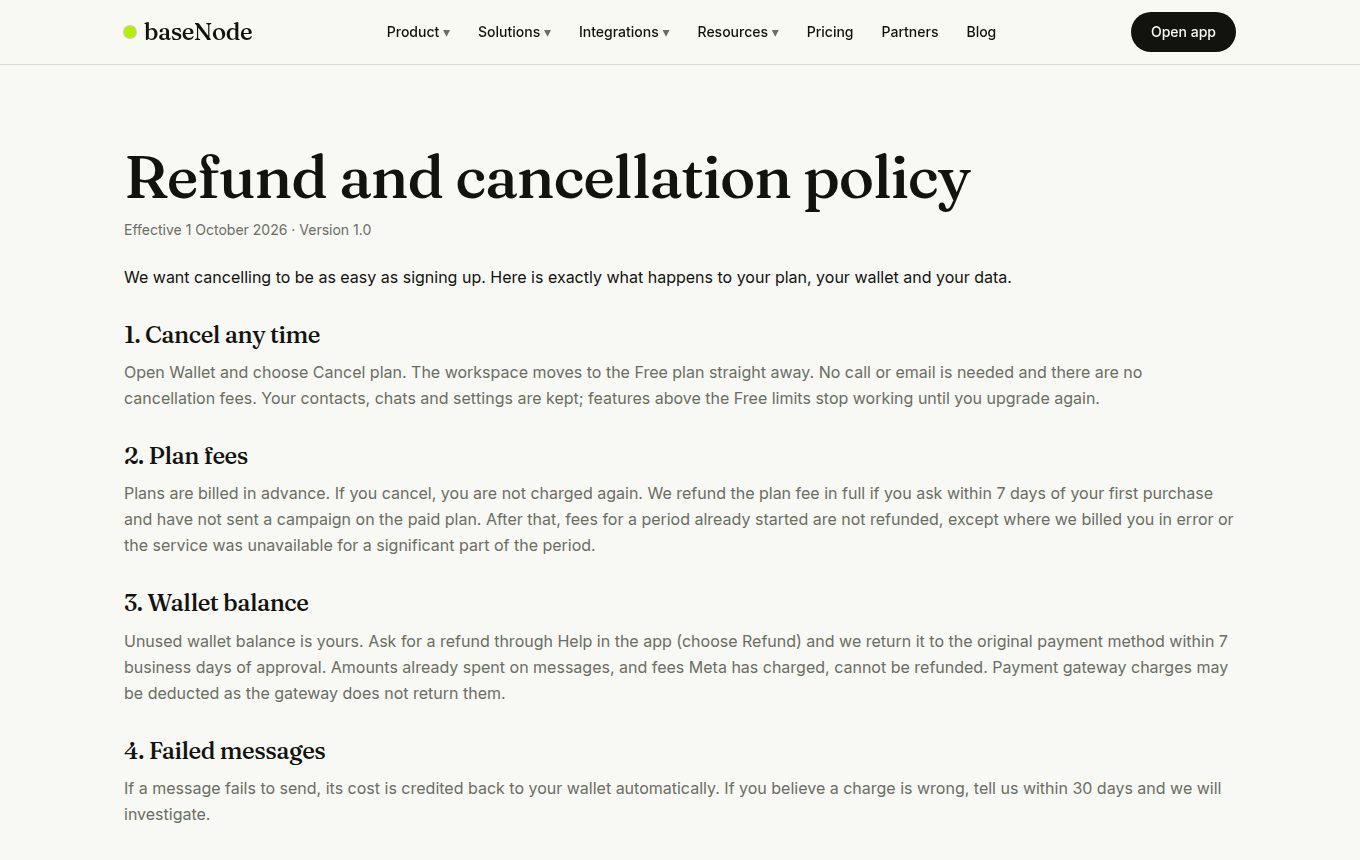Refund and cancellation policy (laptop)