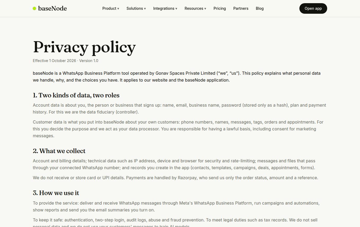 Privacy policy (laptop)