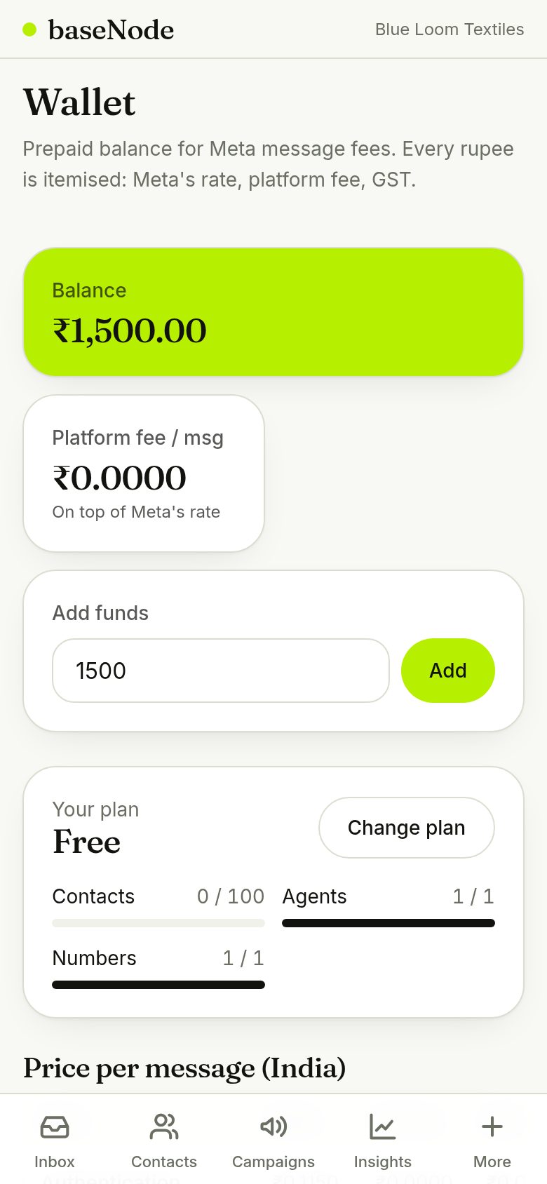 Wallet credited after payment (phone)