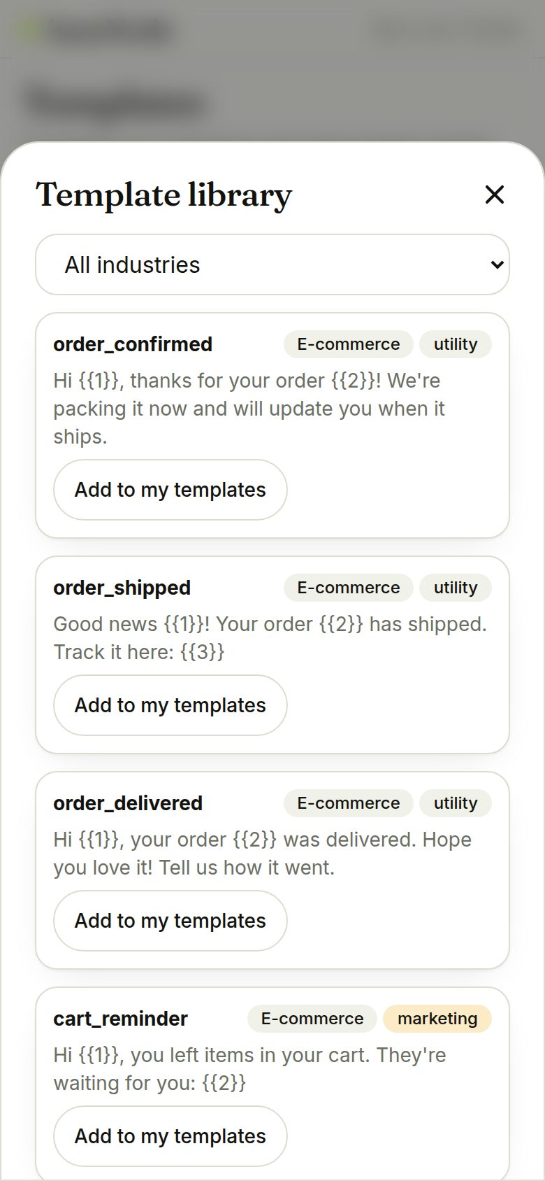 Template library (phone)