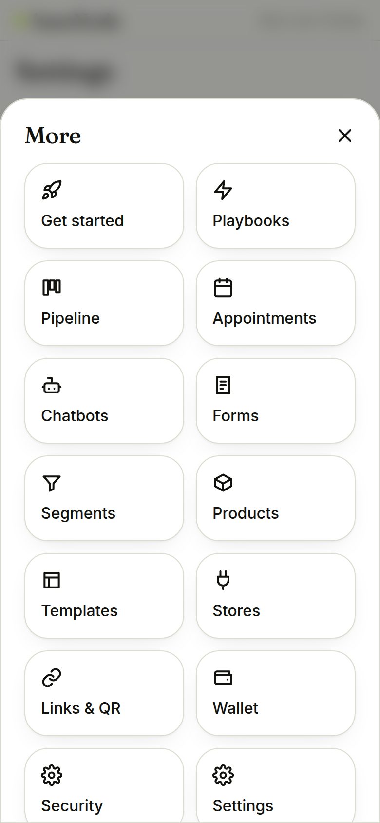 Command palette (phone)