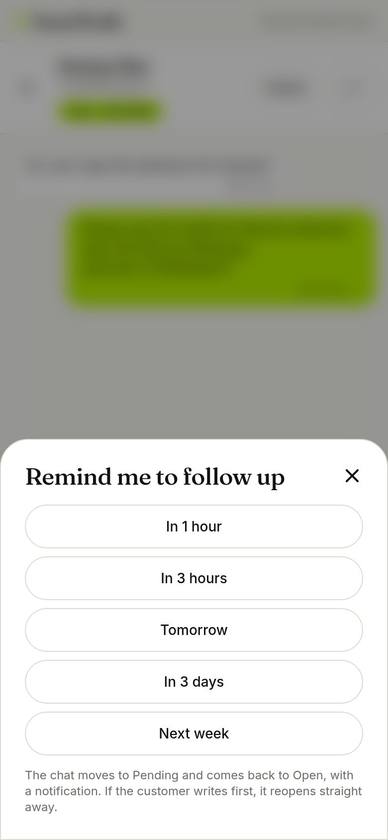 Reminder options (phone)