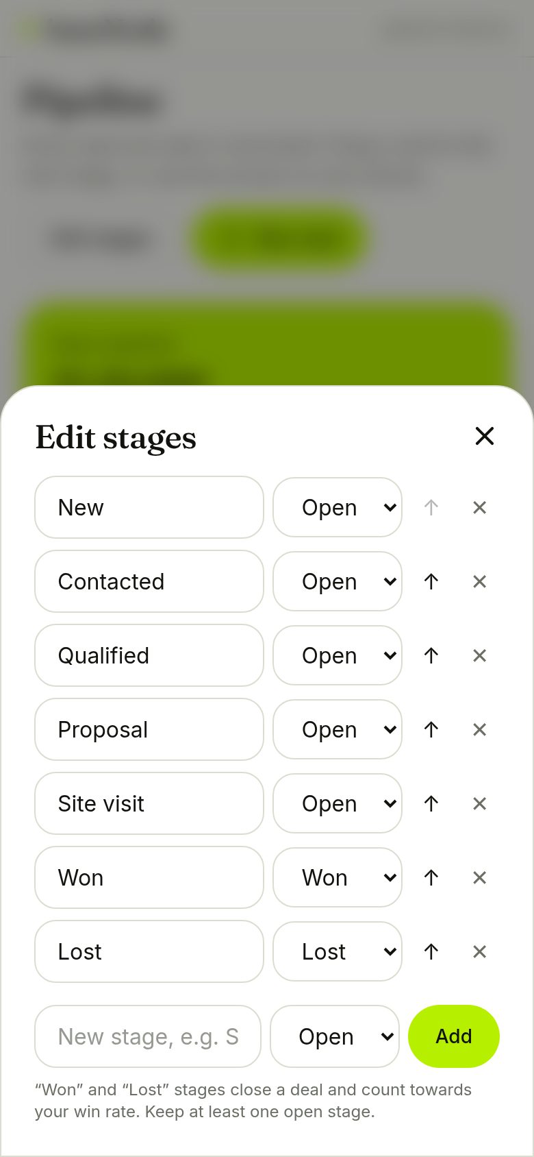 Editing stages (phone)