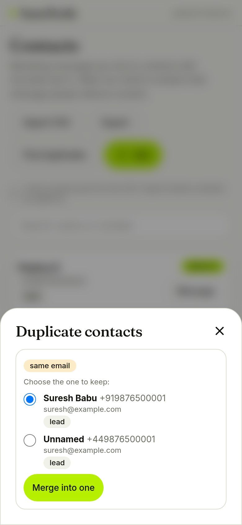 Duplicate finder (phone)