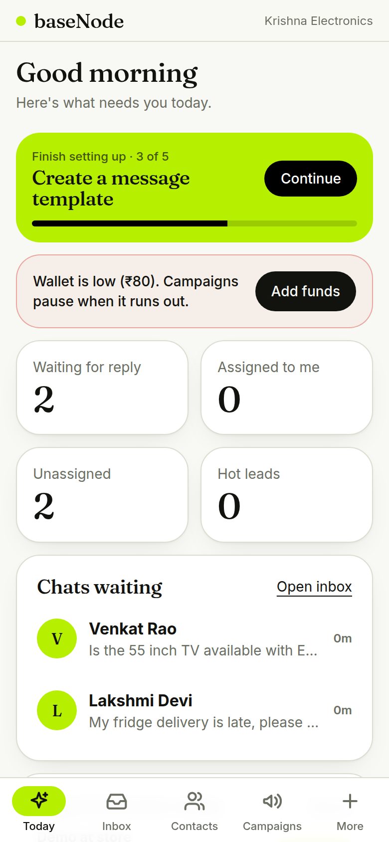 Today on a busy morning (phone)