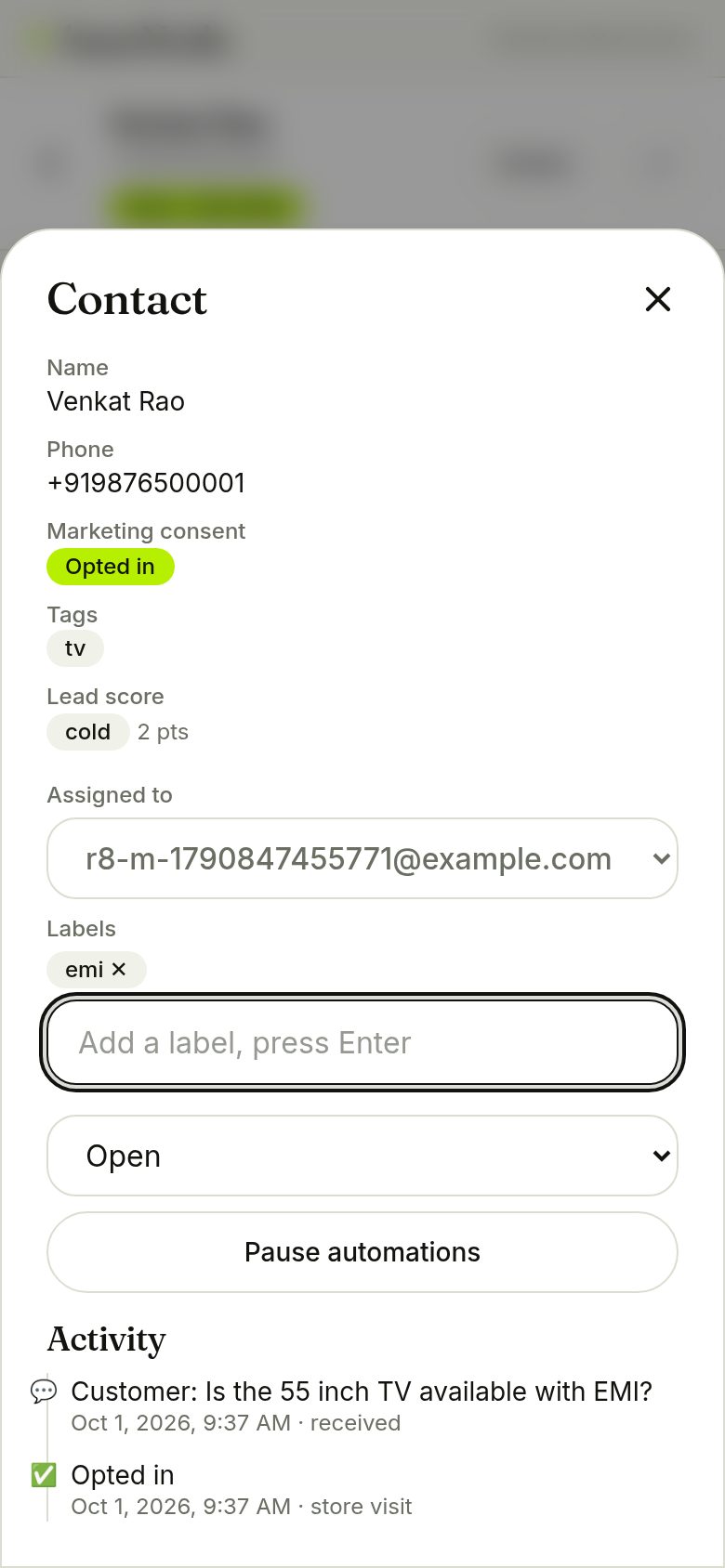 Assigning and labelling (phone)