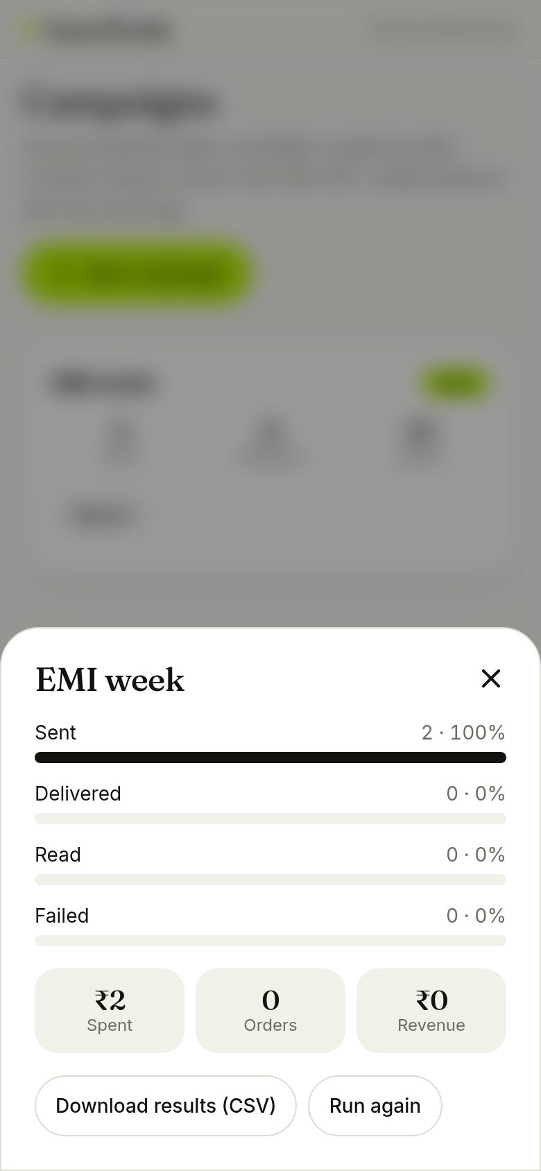 Campaign report (phone)