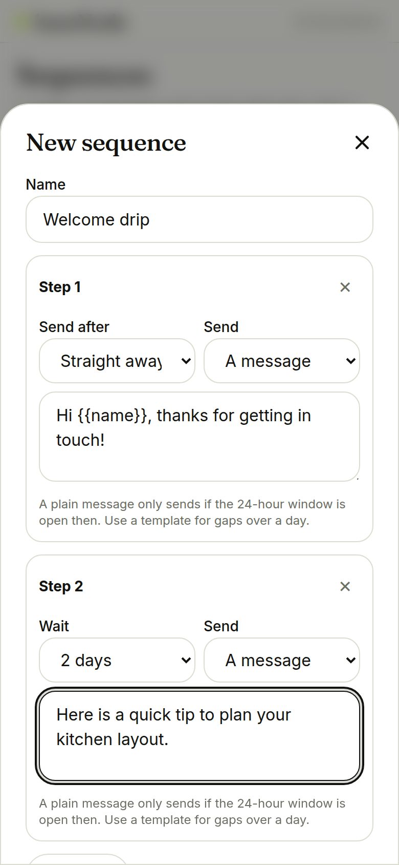 Sequence builder (phone)
