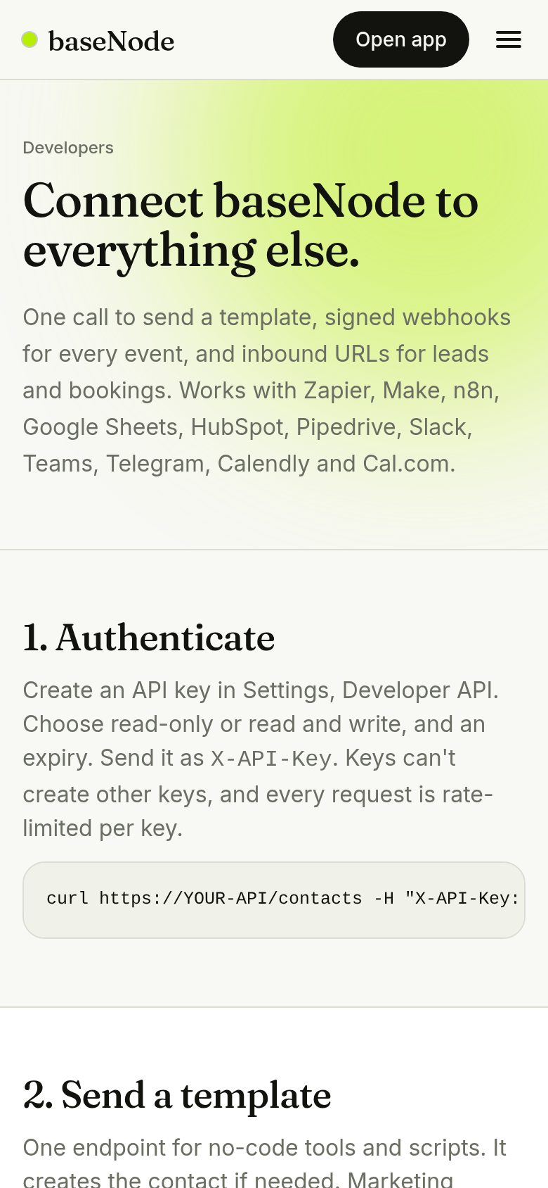 Developer docs (phone)